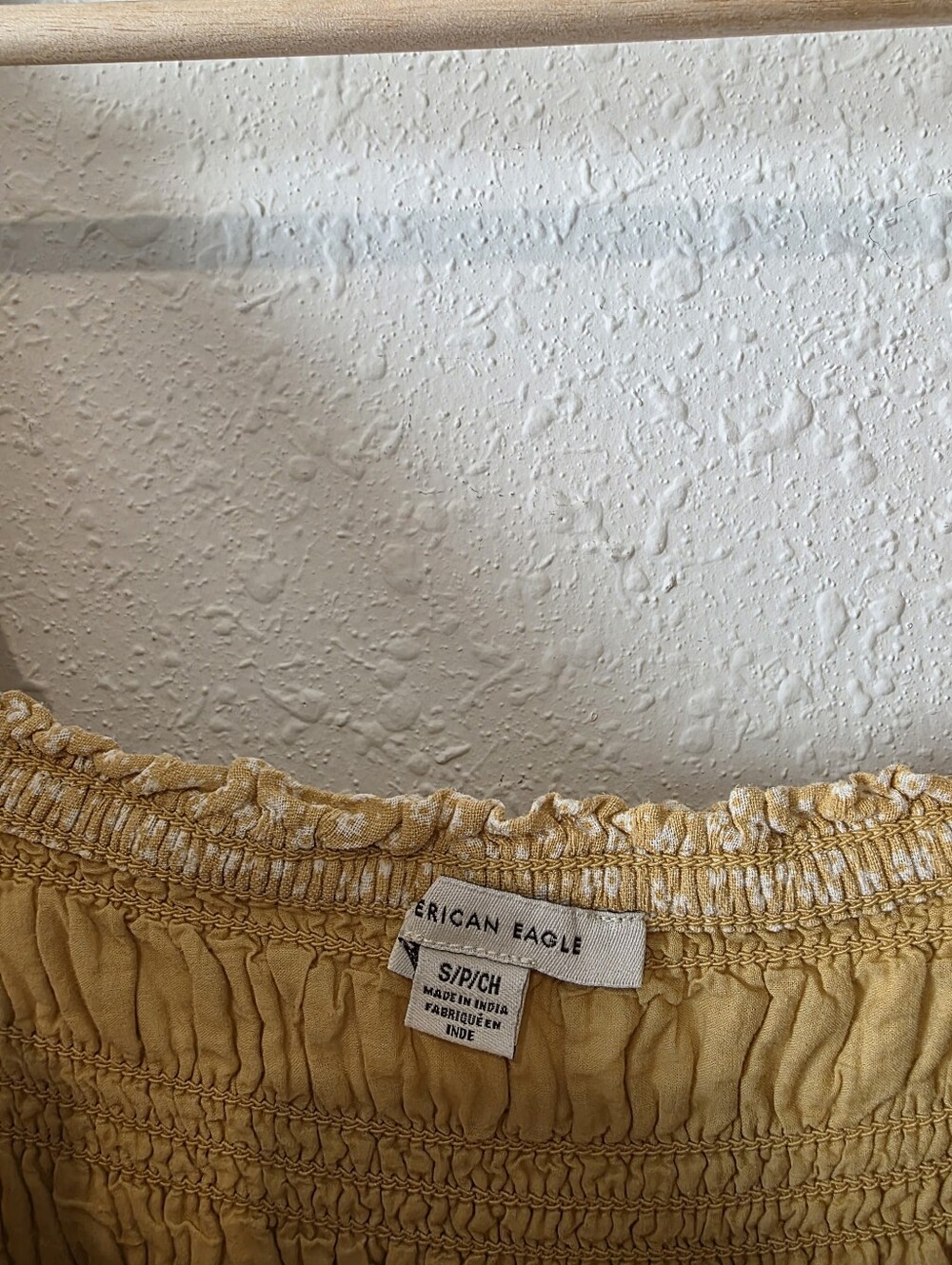 AE Yellow Floral Smocked Mini Dress S - Picture 7 of 8